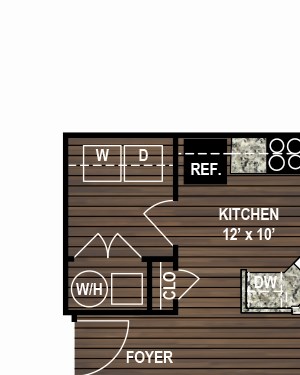 B2 Floor Plan at Ascent at Mallard Creek Apartment Homes, North Carolina